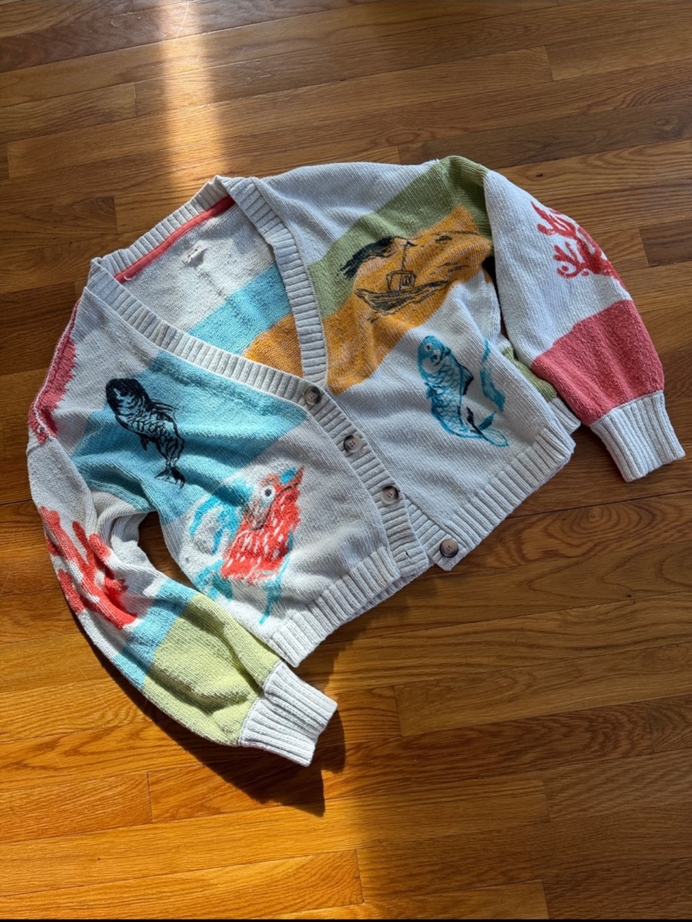 New Anthropologie Pilcro Icon Graphic Cardigan Sweater Size M - Picture 8 of 13